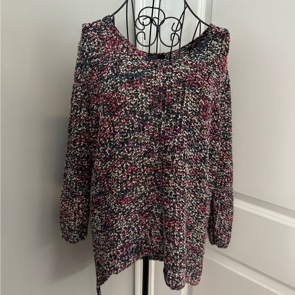 Nic+Zoe Knit Asymmetrical Hem Sweater in Large